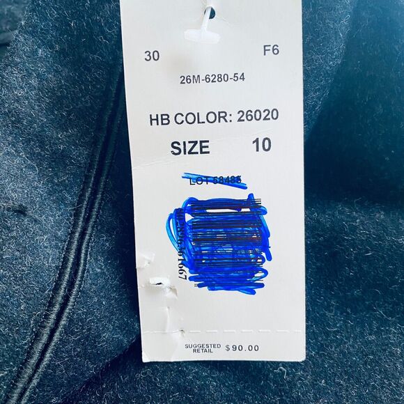 Harve Benard Cropped Pants 10 VINTAGE Charcoal Gray Wool Blend NEW Dead Stock - Picture 9 of 9